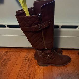 Journee dark brown tall boots size 9 wide calf